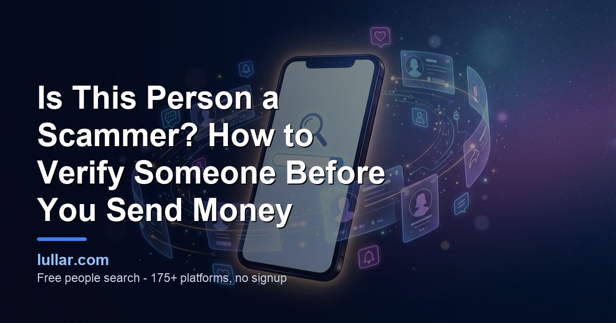 Is This Person a Scammer? How to Verify Someone Before You Send Money (2026) — illustrated guide on Lullar