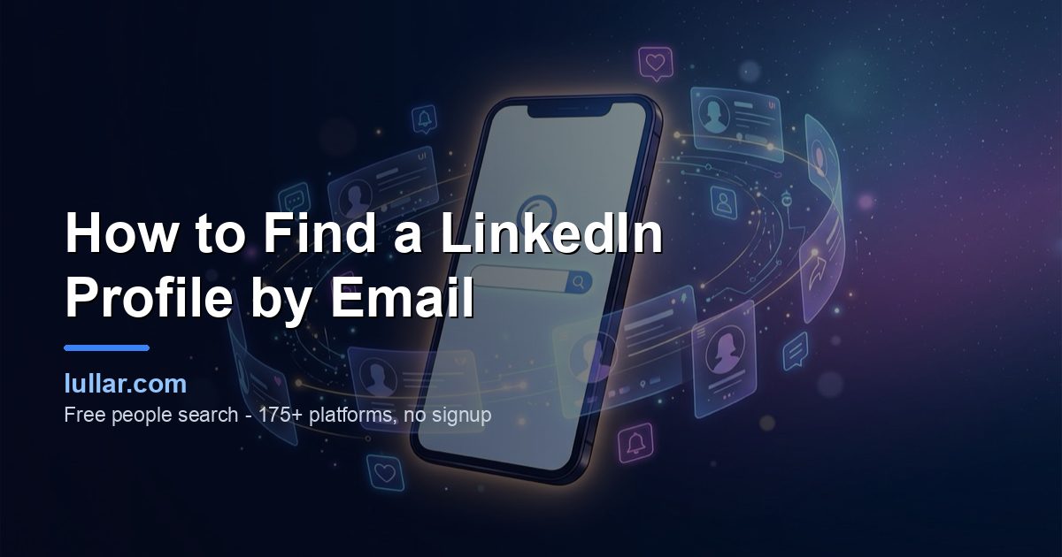 How to Find a LinkedIn Profile by Email (2026) — illustrated guide on Lullar