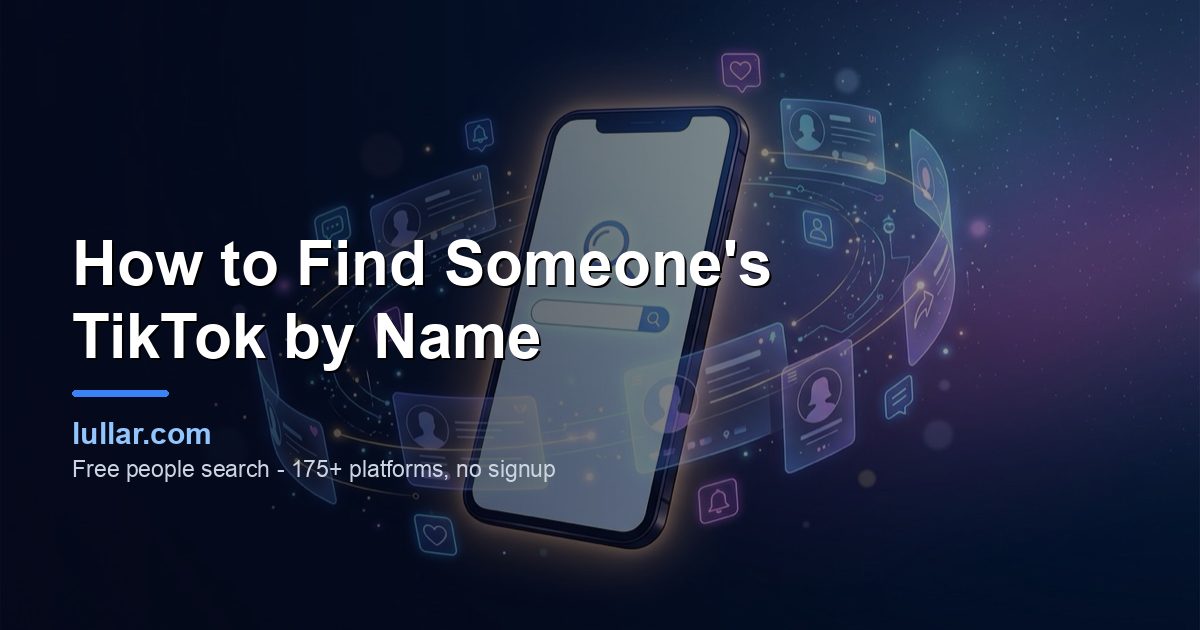 How to Find Someone's TikTok by Name (2026) — illustrated guide on Lullar
