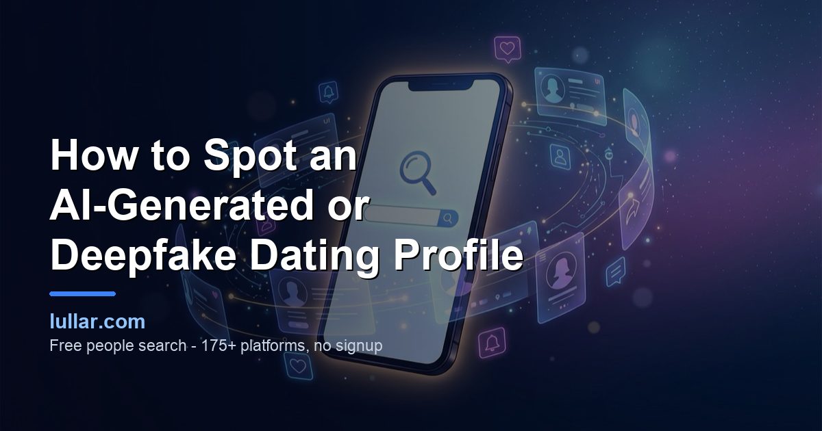 How to Spot an AI-Generated or Deepfake Dating Profile (2026) — illustrated guide on Lullar