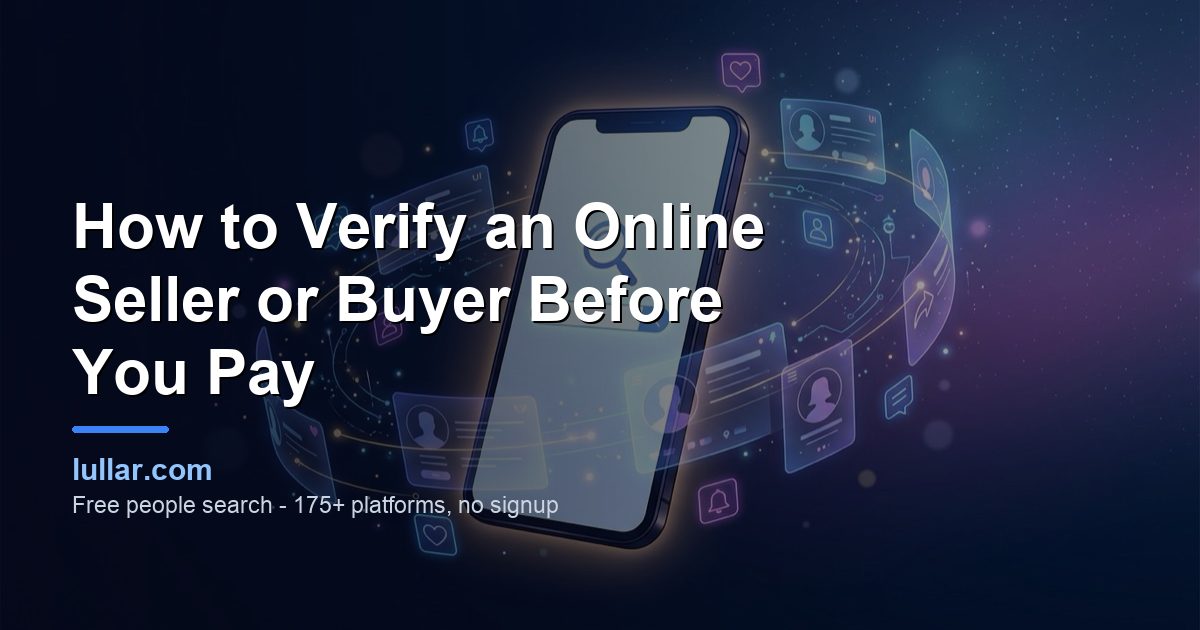 How to Verify an Online Seller or Buyer Before You Pay (2026 Guide) — illustrated guide on Lullar